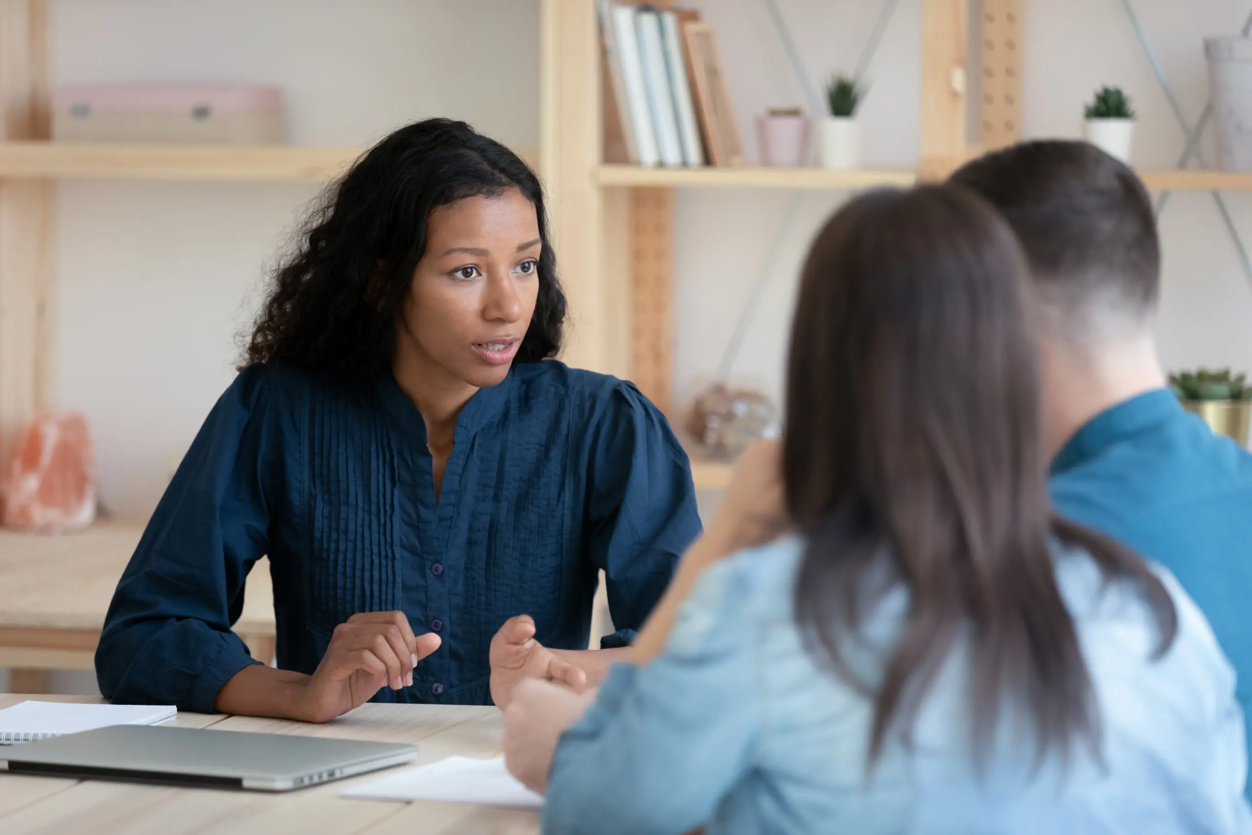 Intervention specialist helping family understand how to hold an intervention