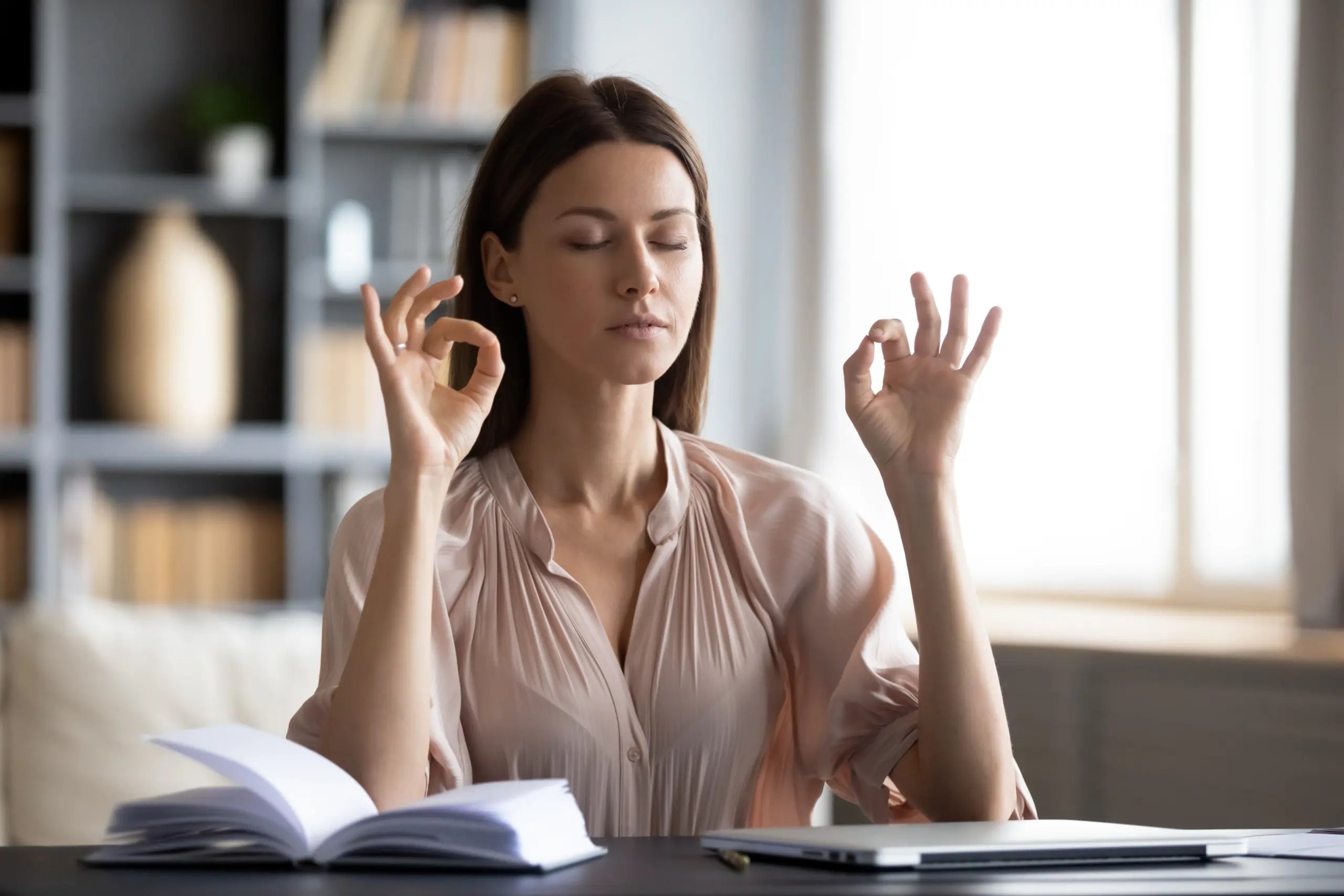 Meditation helping someone recover from being addicted to always being busy